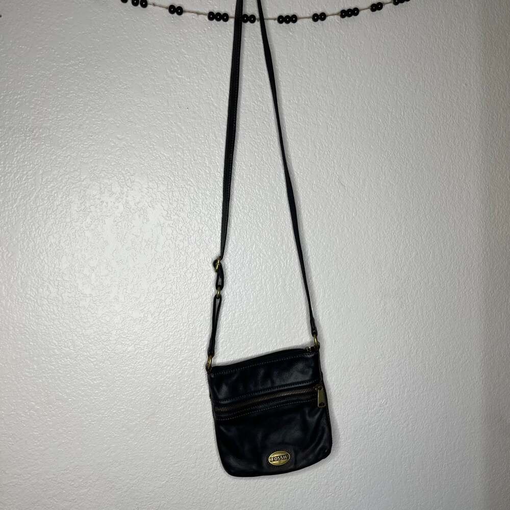 Fossil Black Crossbody Small Leather Bag